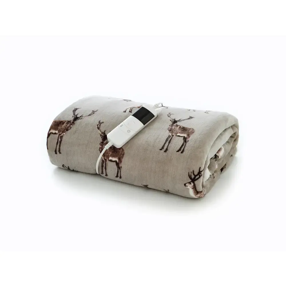 Deyongs Sterling Stag Heated Sherpa Throw